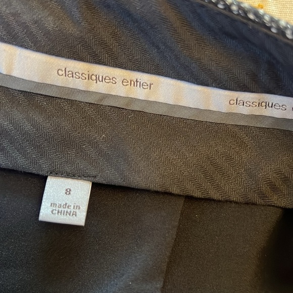 Classiques Entier - BLACK ivory TWEED wool blend cuffed dress pants - Picture 10 of 12